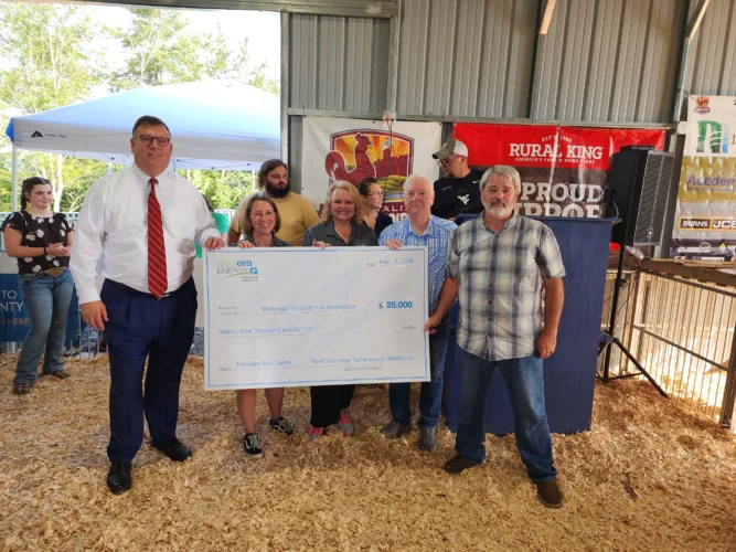 Mon County Fair opens first barn at new home; NextEra donates $25K toward construction